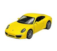Welly Modelo Coche Compatible con Porsche 911 991 Carrera S Amarillo Coupe A partir de 2011 ca ca 1/34-1/39 Modelo Metal Auto Die Cast Nuevo en Caja