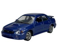 Welly Modelo Coche Compatible con Subaru Impreza WRX STi Azul A partir de 2002 ca 1/60-1/64 1:60 Nuevo Modelo Coche 7 cm