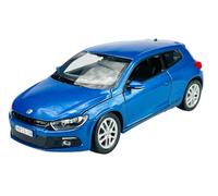 Welly Modelo Coche Compatible con Volkswagen Scirocco Coupe Azul 3ª Generación Tipo 13 A partir de 2008 ca 1:24 1/24 Modelo Metal Coche Die Cast Nuevo en Caja