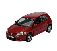 Welly Modelo Coche Compatible con VW Volkswagen Golf V Rojo 5 Puertas 2003-2008 ca 1/34-1/39 Modelo Metal Coche Die Cast Nuevo en Caja