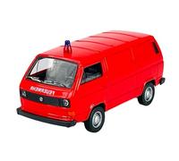Welly Modelo Coche Compatible con VW Volkswagen T3 Transporter Kasten 1979-1992 Bomberos Rojo ca 1/34-1/39 Modelo Metal Coche Die Cast Nuevo en Caja