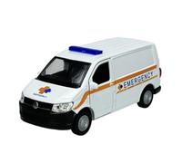 Welly Modelo Coche Compatible con VW Volkswagen T6 Emergency Blanco Transporter Kasten Versión T5 a partir de 2º Facelift 2015 1/34-1/39 Metal Die Cast Nuevo en caja