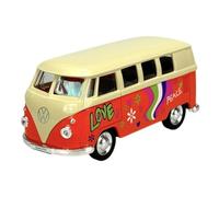 Welly Modelo Coche Compatible con VW Volkswagen Transporter T1 Naranja con techo blanco Samba Bully Bus 1950-1967 1/34-1/39 Metal Modelo Auto Die Cast Nuevo en caja 49764