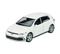 Welly Modelo Coche Compatible con VW Volkwagen Golf 8 VIII GTI 5 Puertas Blanco 8ª Generación A partir de 2019 ca 1/34-1/39 Metal Modelo Coche Die Cast Nuevo en Caja