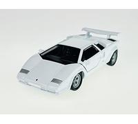Welly - Modelo de coche compatible con Lamborghini Countach LP 500 S, color blanco, aprox. 1/34-1/39, modelo de metal para coche, el cast nuevo en caja