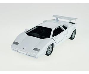 Welly - Modelo de coche compatible con Lamborghini Countach LP 500 S, color blanco, aprox. 1/34-1/39, modelo de metal para coche, el cast nuevo en caja