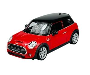 Welly - Modelo de coche compatible con Mini Cooper S F56 New Hatch de 3 puertas, color rojo con techo negro 2014, color rojo aprox. 1/24 1:24 metal