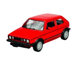 Welly - Modelo de coche compatible con VW Volkswagen Golf I GTI rojo 3 puertas 1974-1983 1/34-1/39 modelo de metal