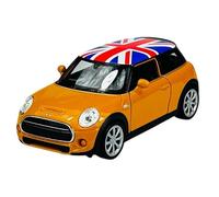 Welly New Mini Cooper Hatch F56 Naranja con bandera del Reino Unido 1/34-1/39 Metal Modelo Auto Die Cast Nuevo en caja
