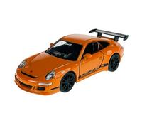 Welly Porsche 911 997 GT3 RS Naranja con Negro 2004 - 2011 ca 1/34-1/39 Modelo Metal Auto Die Cast Nuevo en caja
