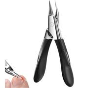 Welnax NailPro Guard - Cortaúñas ultrafino de acero inoxidable para uñas encarnadas y gruesas, diseño biselado de 30° con mango ergonómico antideslizante, fácil agarre para un corte preciso (negro)