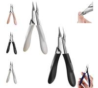 Welnax NailPro Guard - Designed for Ingrown and Thick Nails, Ultra-Thin Sharp Stainless Steel Blades, Featuring Permanently Sharp Steel and a Simple Pivoting Head - Easy Grip and Squeeze (White+Black)