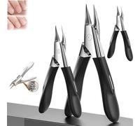 Welnax Nailpro Guard, Designed for Ingrown and Thick Nails, Welnax Nail Clippers, Ultra-Thin Sharp Stainless Steel Blades, for Ergonomic Non-Slip Handle (Black,2pcs)