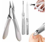 Welnax NailPro Guard - Designed for Ingrown and Thick Nails, Welnax Nail Pro Guard Clippers, Ultra-Thin Sharp Stainless Steel Toenail Clipper, Seamless Design, Non-Slip Handle (White)
