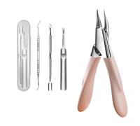 Welnax Nailpro Guard, Welnax Nail Clippers, designed for ingrown and thick nails, Portable Sharp Stainless Steel Nail Clippers, Non-Slip Handle, Easy Grip and Squeeze (pink)
