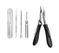 Welnax Nailpro Guard, Welnax Nail Clippers, designed for ingrown and thick nails, Portable Sharp Stainless Steel Nail Clippers, Non-Slip Handle, Easy Grip and Squeeze (black)