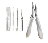 Welnax Nailpro Guard, Welnax Nail Clippers, designed for ingrown and thick nails, Portable Sharp Stainless Steel Nail Clippers, Non-Slip Handle, Easy Grip and Squeeze (white)