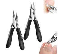 Welnax Nailpro Guard, Welnax Nail Clippers Designed for Ingrown and Thick Nails,Ultra-Thin Sharp Stainless Steel Blades, Non-Slip Handle, Precise Clipping,for All Nail Types (Black*2pcs)