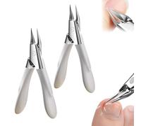 Welnax Nailpro Guard, Welnax Nail Clippers Designed for Ingrown and Thick Nails,Ultra-Thin Sharp Stainless Steel Blades, Non-Slip Handle, Precise Clipping,for All Nail Types (White*2pcs)