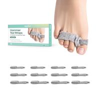 Welnove Adjustable Hammer Toe Wraps, 12 Pack Hammer Toe Straightener, Hammer Toe Corrector for Women - Toe Splints for Crooked Toes, Curled Toes, Bent Toes - (Multi-Size, Gray)