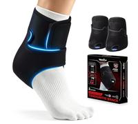 Welnove Banda para tobillo con protección del talón para la tendinitis de Aquiles, vendaje de tobillo ajustable, vendaje para fascitis plantar (1 par, L, Negro)
