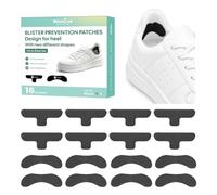 Welnove Blister Prevention Patches, 16 Sheets Moleskin for Shoes (Not for Skin), Protect Heel from Rubbing Shoes, Black - Assorted Shapes