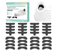 Welnove Blister Prevention Patches, 32 Sheets Moleskin for Shoes (Not for Skin), Protect Heel from Rubbing Shoes, Black - Assorted Shapes