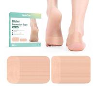 Welnove Blister Prevention Tape - Moleskin Pads for Blisters - 48 Count Blister Bandages - Moleskin Tape for Feet, Toes, Fingers, Heel - 2 Size