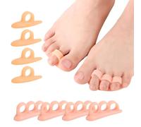 Welnove Corrector de juanetes en gel y enderezadores de dedos del pie - 8 almohadillas de soporte para dedos del pie - Realineación de dedos del pie doblados, torcidos, encorvados, en garra y en