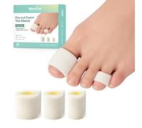 Welnove Cuttable Toe Tubes Sleeves 16 Count Foam Toe Protectors, Breathable Foam Toe Sleeves Soft Toe Bandages for Callus, Blister, Friction Relief & All-Day Comfort