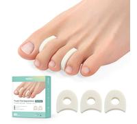 Welnove Foam Toe Separators - 80 Pack Toe Spacers for Corn, Blister, and Hammer Toe Relief - Breathable, Adhesive Options for Pain from Bunions, Toe Overlap, and Corns（1/4 Inch）
