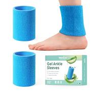 Welnove Fundas Gel para Tobillo - Tobillera Estabilizadora - 1 Pare Calcetines Patinaje Aloe Vera - protector tobillo Amortiguación, tobilleras Soporte Deportivo - Talla L (Diám. 3.31" x Al 4.92")
