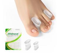 Welnove Gel Separador de Dedos de los Pies Mejorado - Paquete de 8 Separadores de Silicona con Extracto de Aloe Vera para Enderezar Dedos de los Pies Superpuestos, Callos(Multi-Size, Clear)