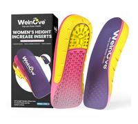 Welnove Heel Cushions Inserts for Women - 2 Pair (0.6"&1") 3/4 Gel Shoe Lifts Pads for Pain Relief, Heel Cups for Plantar Fasciitis & Achilles Tendonitis, Height Increase Insoles for Women Shoe