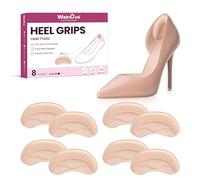 Welnove Heel Pads for Women Men Shoe - Large Area - 4 Paris Heel Grips Inserts Prevent Slipping, Rubbing, Blisters, Foot Pain, Improve Heels, Pumps, Shoe Fit - Feet Protector for Shoes Too Big