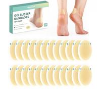 Welnove Hydrocolloid Blister Bandages Insoles - 29ct - Water Resistant Blisters Bandages - Adhesive Blister Pads for Heel, Feet, Toe - Gel Blister Chshions for Prevention & Recovery (Heel Pack)