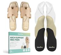 Welnove Insertos de soporte de arco para,3 pares soportes de arco de gel autoadhesivos para pies,almohadillas reutilizables para sandalias,pantuflas (3 Color,L)