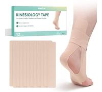 Welnove Kinesiology Tape, 12 Precut Ankle Tape, Provide Support for Ankle Ligament, Stability to The Target Area, Breathable K Tape for Daily use - Beige