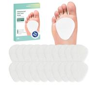 Welnove Metatarsal Foot Pads - 20 Pack Ball of Foot Cushion for Women & Men - 1/4" Thick Adhesive Foam Felt Pads for Pain Relief, Forefoot and Sole Support, Metatarsalgia Plantar Fasciitis Neuroma