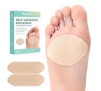 Welnove Moleskin Adhesive Pads for Feet, Blister Bandages for Feet, Sector-Shaped Design for Ball of Foot,Mole Skin Patch for Blister,Callus,Bunion Prevention, 16 Sheets, Beige