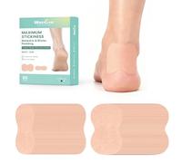 Welnove Moleskin Adhesive Pads for Feet, Moleskin Tape Blister Bandages for Feet, Funnel-Shaped Mole Skin Patch for Feet Heels, Skin Tape Stickers for Feet- 80 Sheets (40 Regular + 40 Wide)