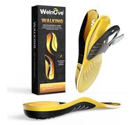 Welnove Plantillas para correr para hombre y mujer con soporte de arco - Plantillas ortopédicas para fascitis plantar, pies planos y pies inclinados | Almohadilla de talón para zapatos de trabajo y