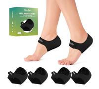 Welnove Protector de talón para fascitis plantar, talón de gel para mujer y hombre, espolones, plantillas de talón, para tendinitis de Aquiles (2 pares, negro, Small - EU Shoe Size 36-41)