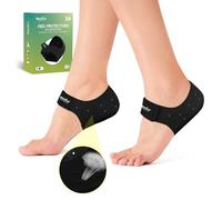 Welnove Protector de talón para fascitis plantar, talón de gel para mujer y hombre, espolones, plantillas de talón, para tendinitis de Aquiles (Negro, Large- EU Shoe Size 42-47)
