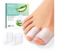 Welnove Protectores de dedos - 12 fundas de silicona con extracto de aloe vera para dedos martillo, callos, ampollas - Almohadillas suaves de gel para aliviar el dolor en los dedos