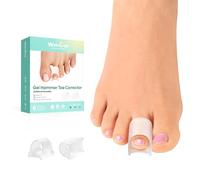 Welnove separadores de dedos de los pies - 6 pcs corrector de dedo martillo - Gel suave separador dedos pie silicona - Realinea dedos torcidos, encorvados, en garra para Unisex(6M, Clear)