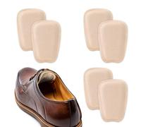 Welnove Shoe Tongue Pads for Men & Women - 3 Pairs Self-Adhesive Shoe Inserts for Leather Shoes, Boots, Dress Shoes, Loafers - Soft Heel Cushion Pad Inserts Filler (Beige, Size L)
