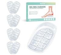 Welnove - Taloneras de gel para fascitis plantar, 4 pares (8 piezas) de almohadillas de talón de matriz de panal para tendinitis de Aquiles, inserciones de talón lavables para aliviar el dolor de
