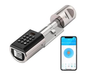 WELOCK Cerradura Electronica Cerradura Inteligente con Código, Bluetooth y WiFi, Smart Lock Fácil de Instalar Plata