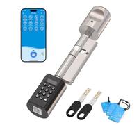 WELOCK PCB72 - Cerradura electrónica para puerta de casa, 65/30 mm, con contraseña, desbloqueada mediante código numérico, tarjeta RFID, aplicación Wi-Fi, llave mecánica de repuesto, para puerta de